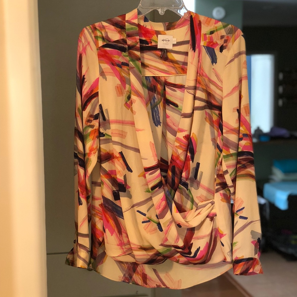 Anthropologie HD in Paris paint strokes blouse